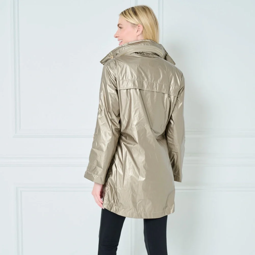 ANORAK Metallic Gold Utility Jacket, Size: Small - Picture 4 of 6